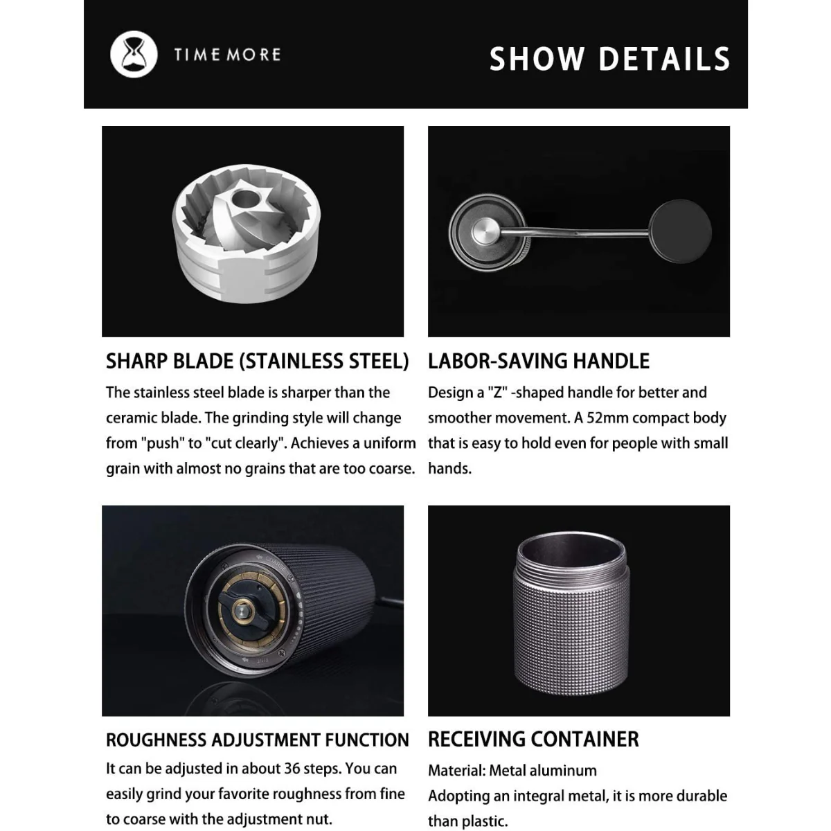 Timemore Manual Grinder Black - C3 Pro - Image 7